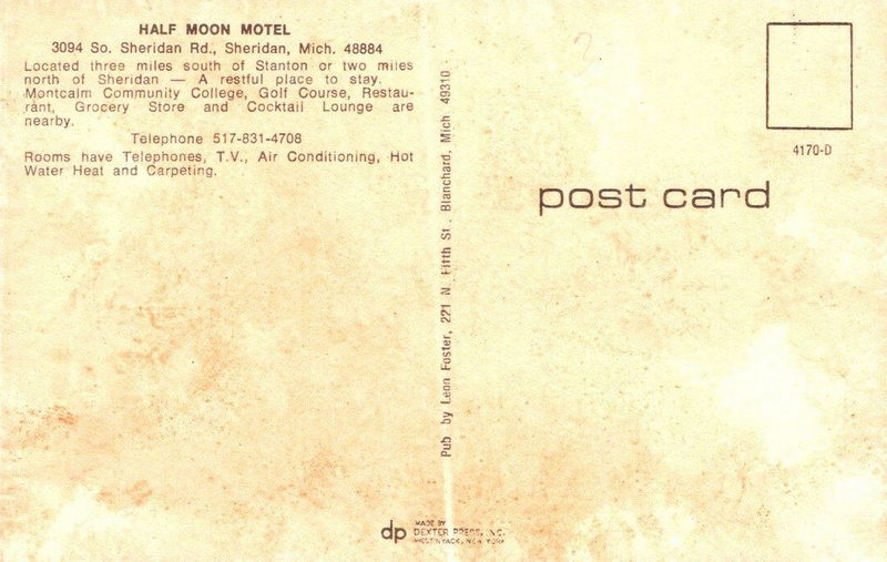 Sheridan Sleep and Stay (Half Moon Motel) - Vintage Postcard Back (newer photo)